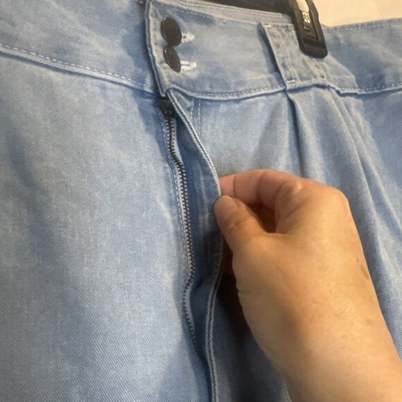 Lucy & Yak Womens Light Wash Blue Sun Moon Star Embroidered High Waist Jeans 44R - Picture 4 of 13